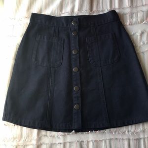 High Waisted Button Skirt